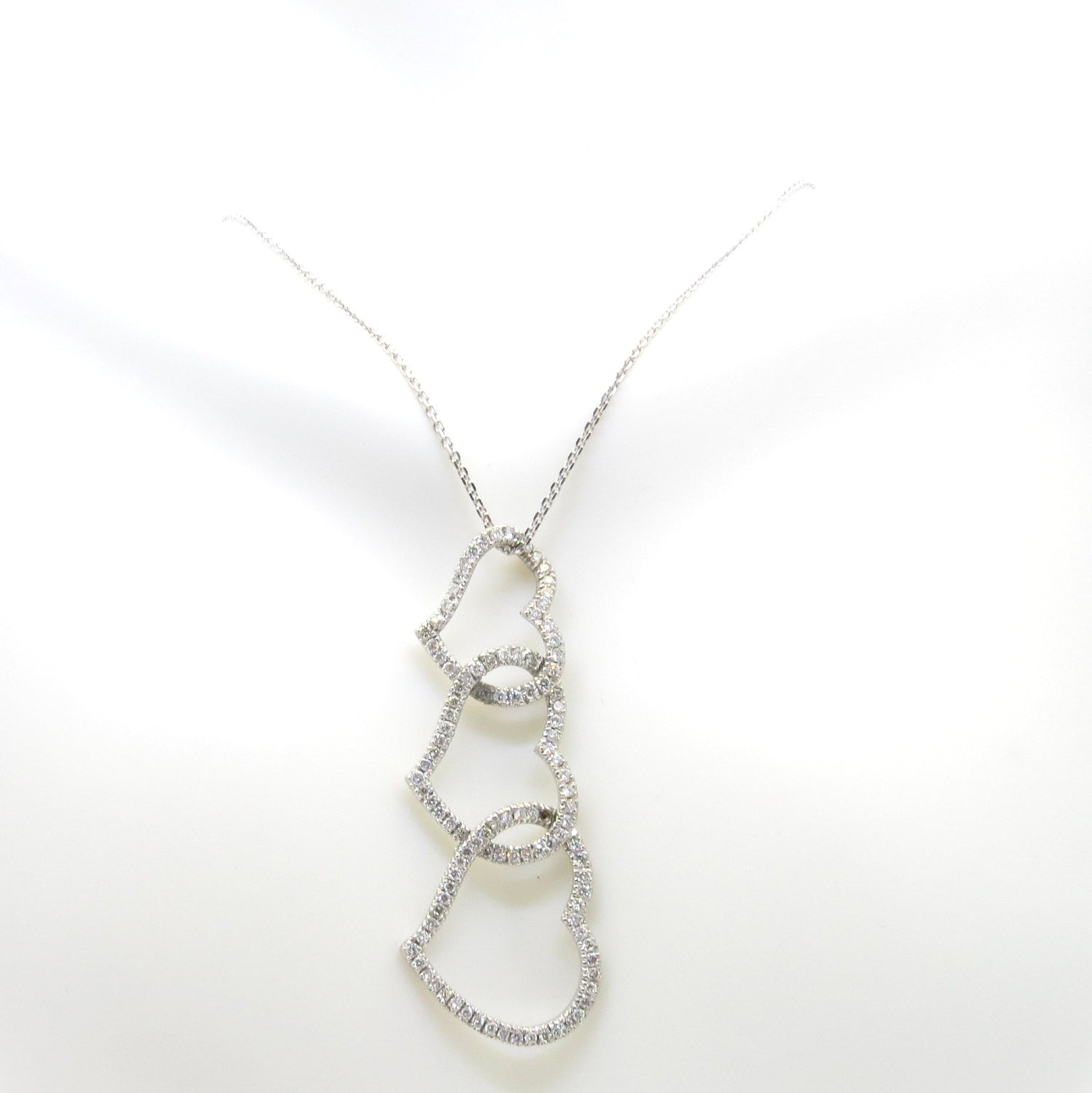 Three-Heart Diamond Necklace/Pendant