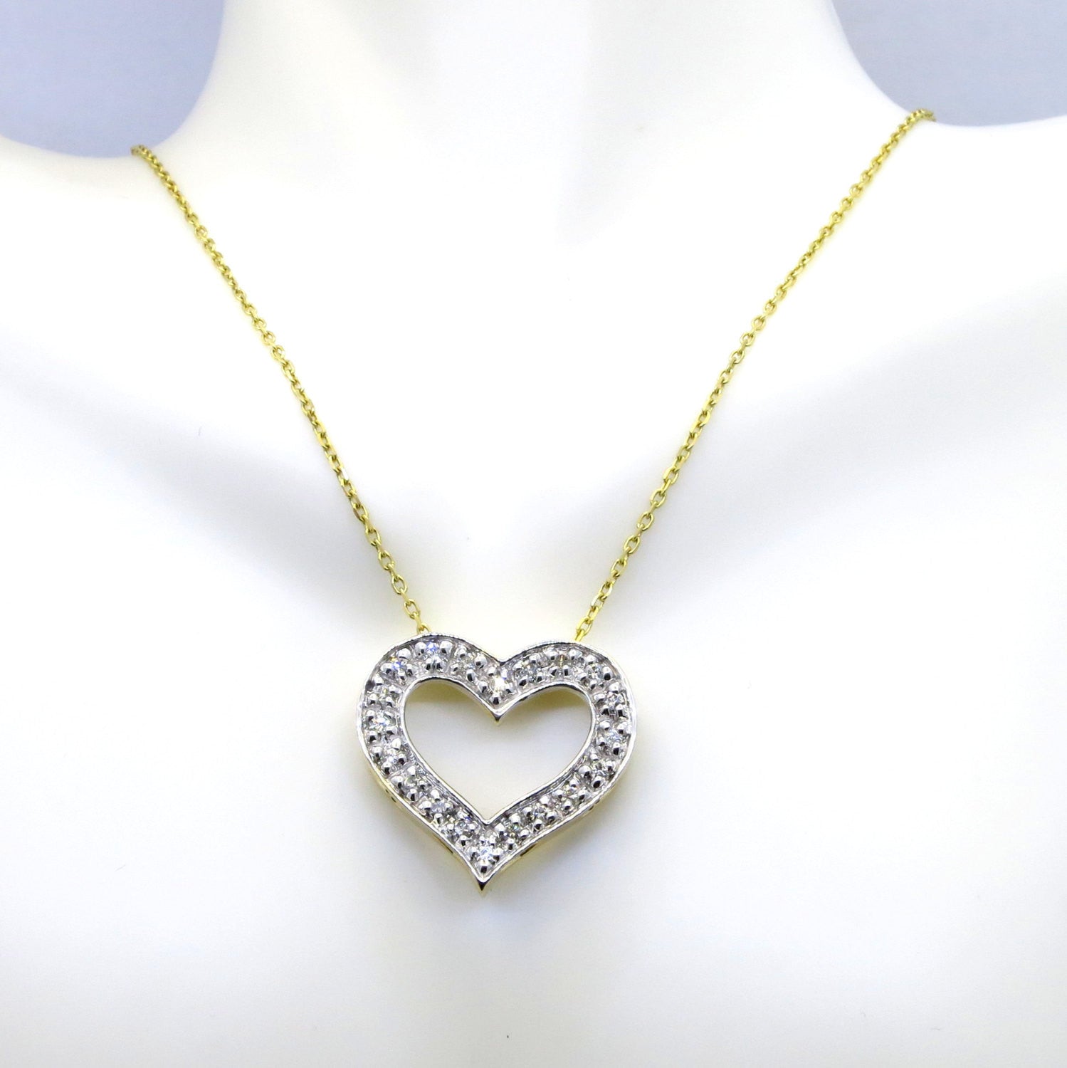 Diamond Heart Necklace/pendant,  18k Yellow Gold