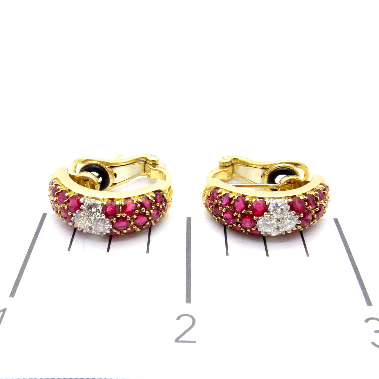 Ruby Gemstone Huggie Earrings