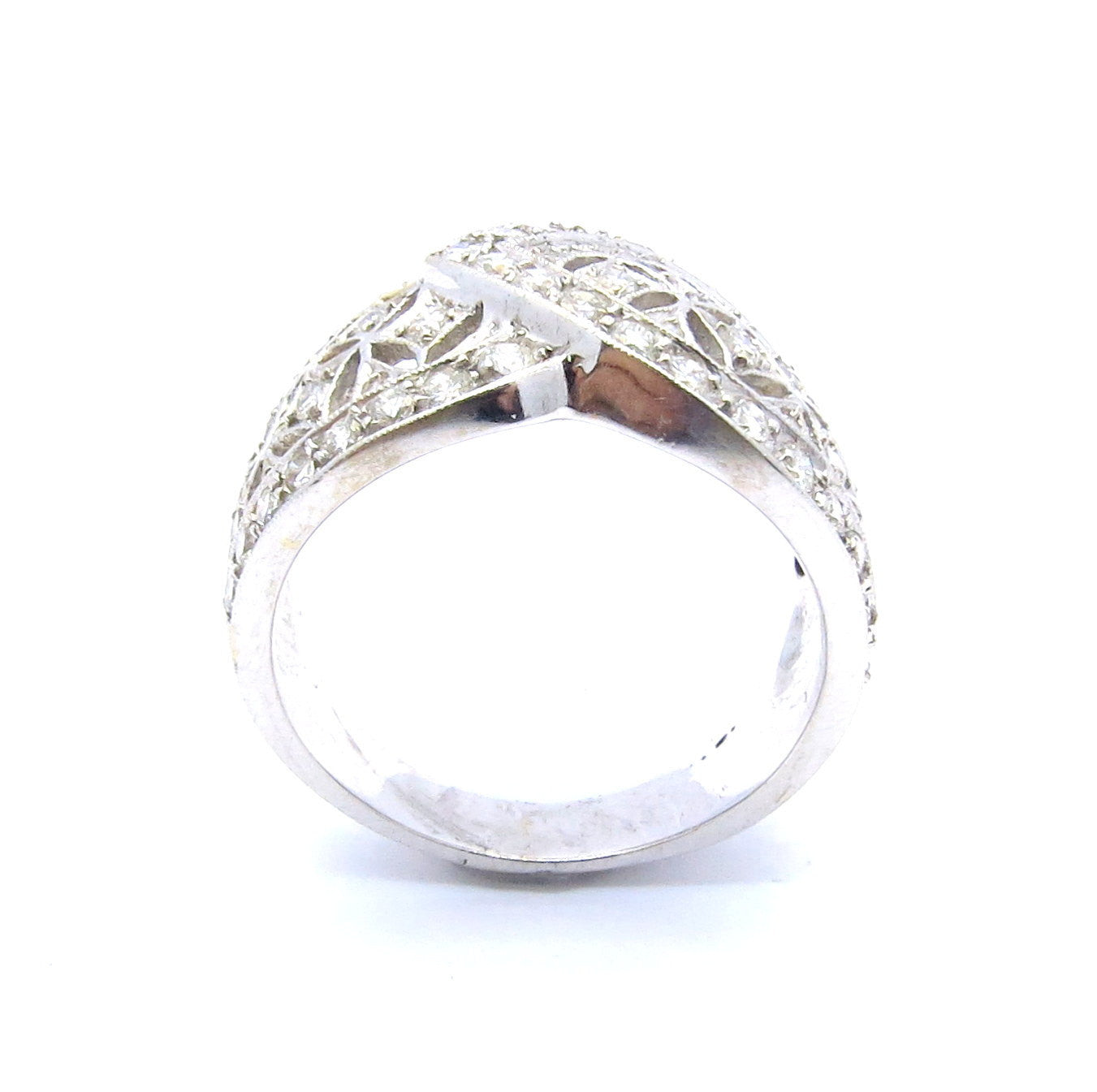 Wide Band Diamond Wedding Band, Cocktail Ring, Anniversary Ring