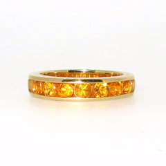 Yellow Sapphire Wedding Band, Unique Wedding Band, Cocktail Ring