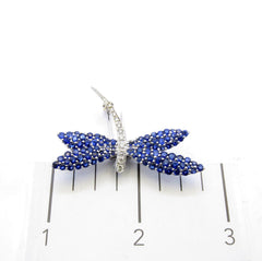 Blue Sapphire & Diamond "Dragonfly" Pin Brooch