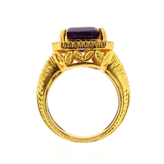 SALE! Amethyst Gemstone and Diamond Cocktail Ring, Alternative Engagement Ring
