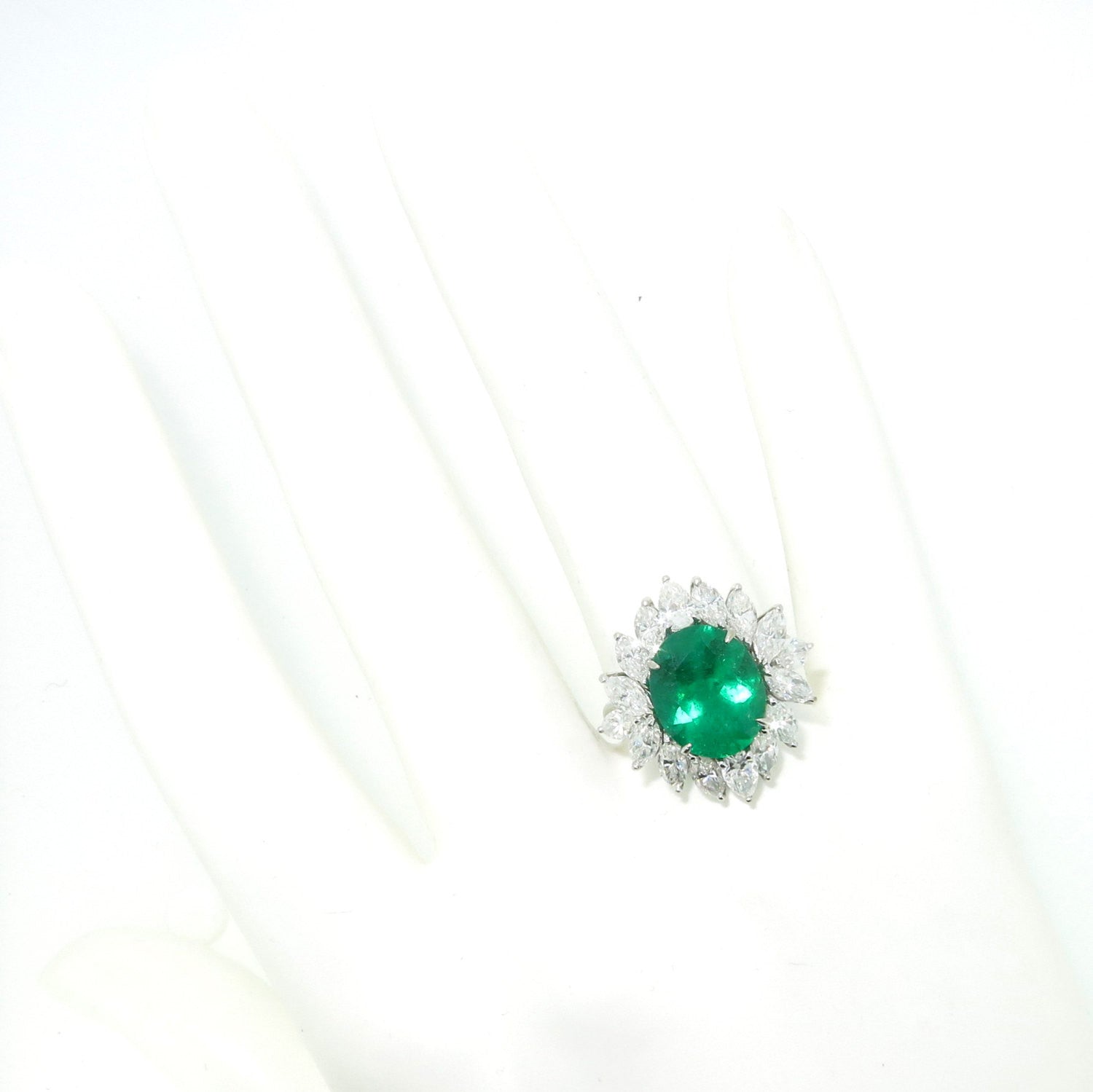 Emerald & Diamond Engagement Ring, Gemstone Engagement, Alternative, Anniversary Ring, Cocktail Ring