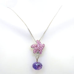 Pink Sapphire Amethyst & Diamond Pendant