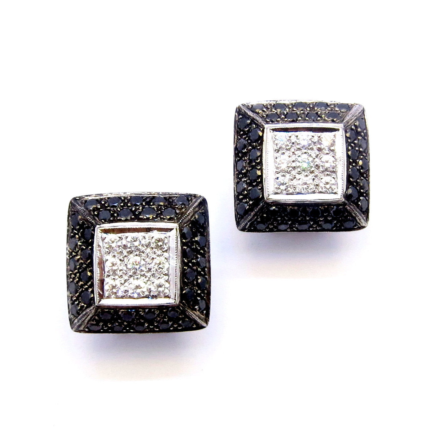 Black Diamond Square Earrings