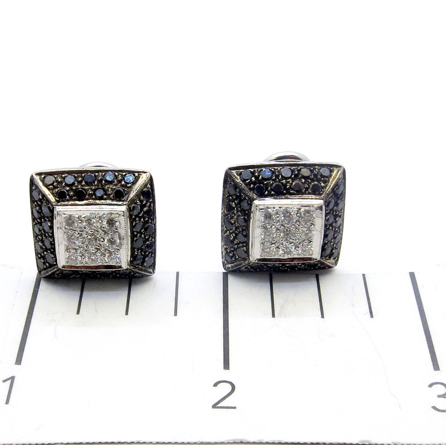 Black Diamond Square Earrings