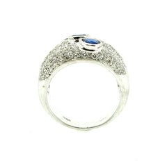Sapphire & Diamond Cocktail Ring, Gemstone Ring