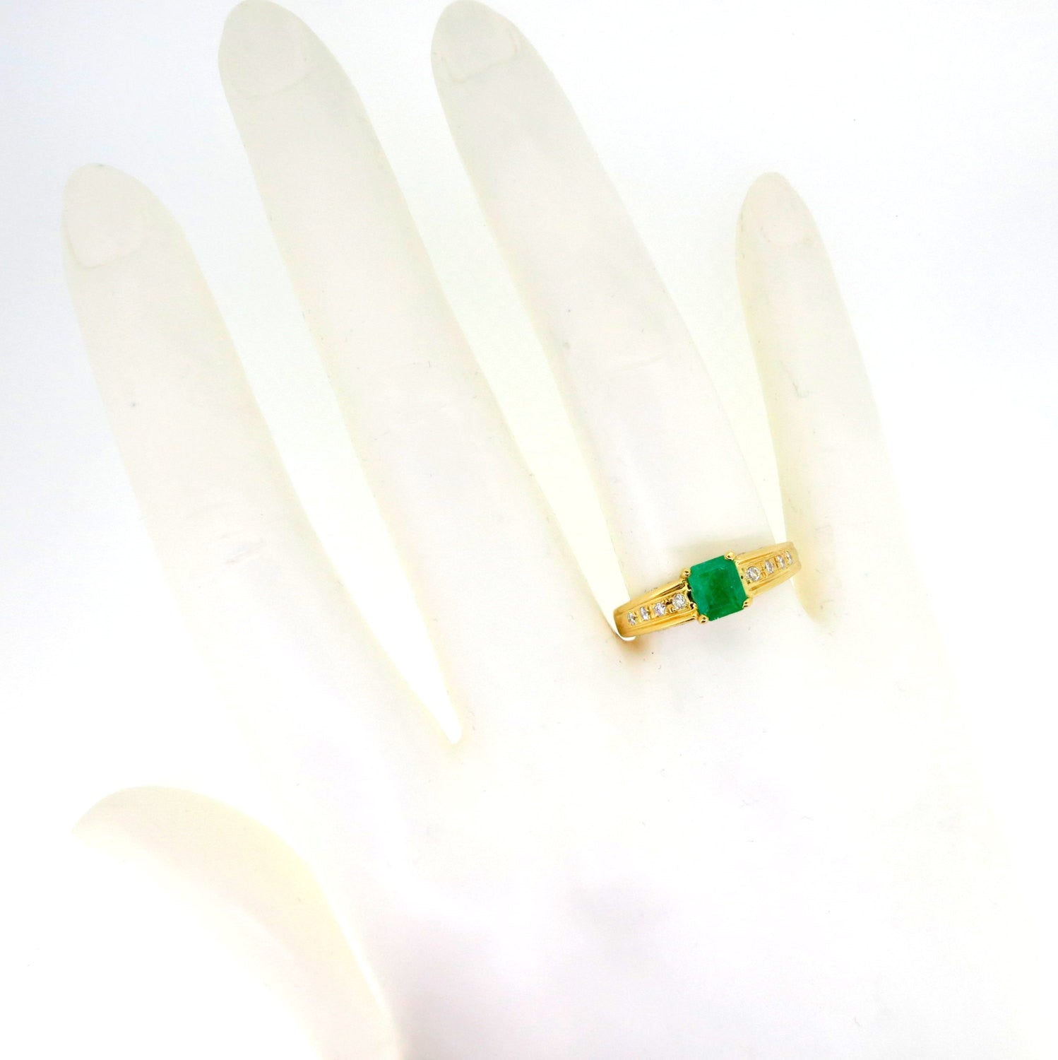 Emerald & Diamond Engagement Ring, Gemstone Engagement Ring, Alternative Engagement Ring Cocktail Ring