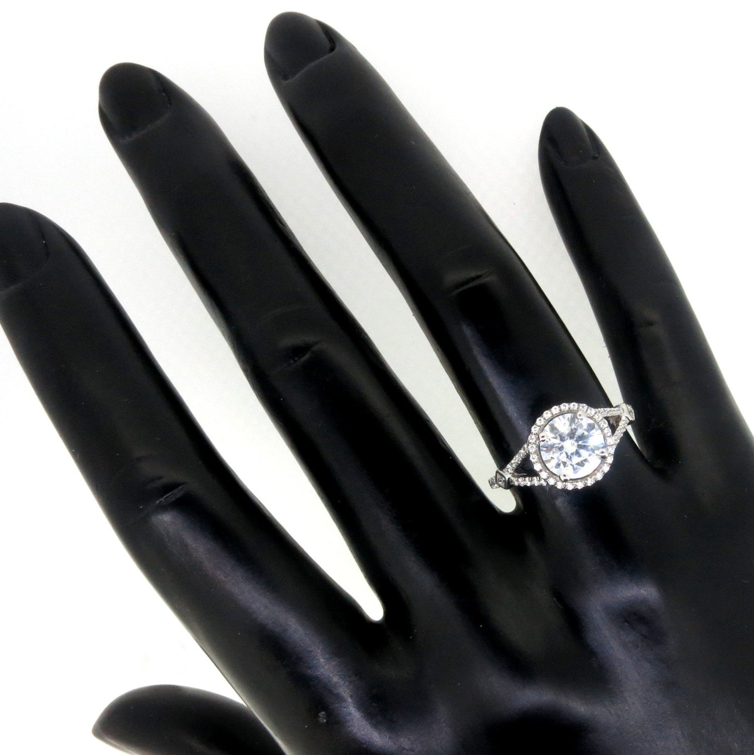 Floating Halo Diamond Engagement Ring Setting for 1.25 Carat Center Stone, Split Shank Setting, Anniversary Ring Setting, Semi Mount - 85026