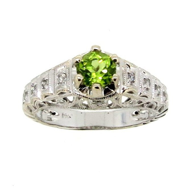 Green Tourmaline Engagement Ring, Cocktail Ring, Gemstone Engagement, Alternative Engagement