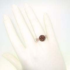 1 Carat Brown Diamond Floating Halo Rose Gold, White & Brown Diamond Engagement Ring, Split Shank, Anniversary Ring - BD94656