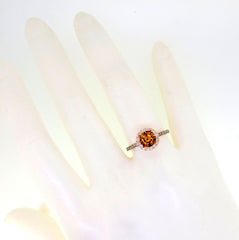 1 Carat Fancy Brown Smoky Quartz Halo, White Diamond Accent Stones, Rose Gold, Engagement Ring, Anniversary Ring - SQ94639A
