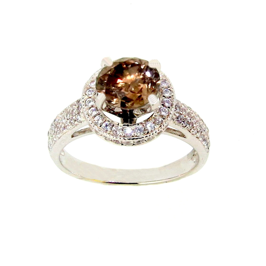 1 Carat Fancy Brown Diamond, Floating Halo, Engagement Ring, Anniversary Ring - BD85030