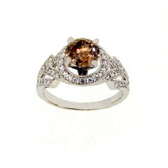1 Carat Fancy Brown Diamond, Engagement Ring, Anniversary Ring, Floating Halo - BD73805