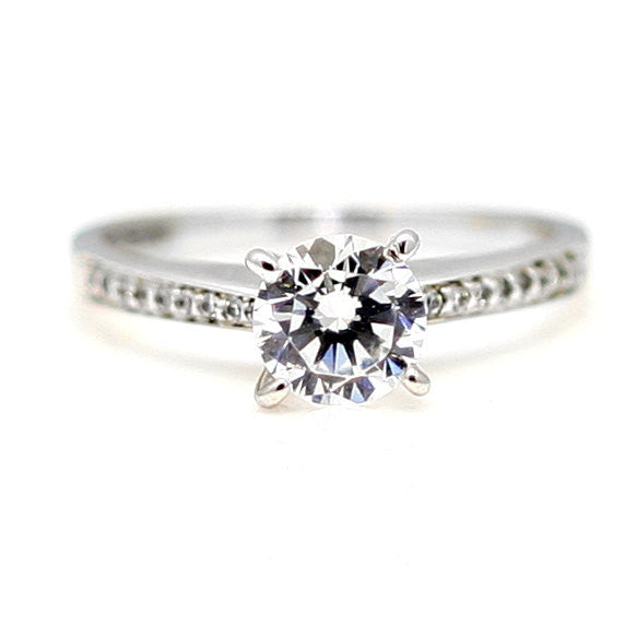 1 Carat Diamond Engagement Ring, Wedding Set, With .30 Carat Accent Diamonds, Anniversary Ring Set - WD69781