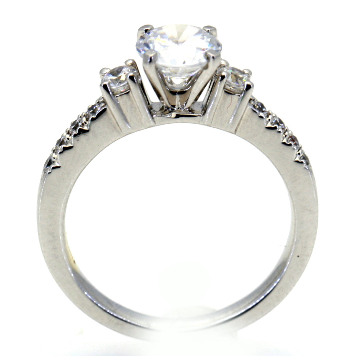 14 Karat White Gold Engagement Ring, Unique, For 1 Carat Round Center Stone, With .35 Carat Diamonds, Anniversary Ring, Semi Mount - 76302
