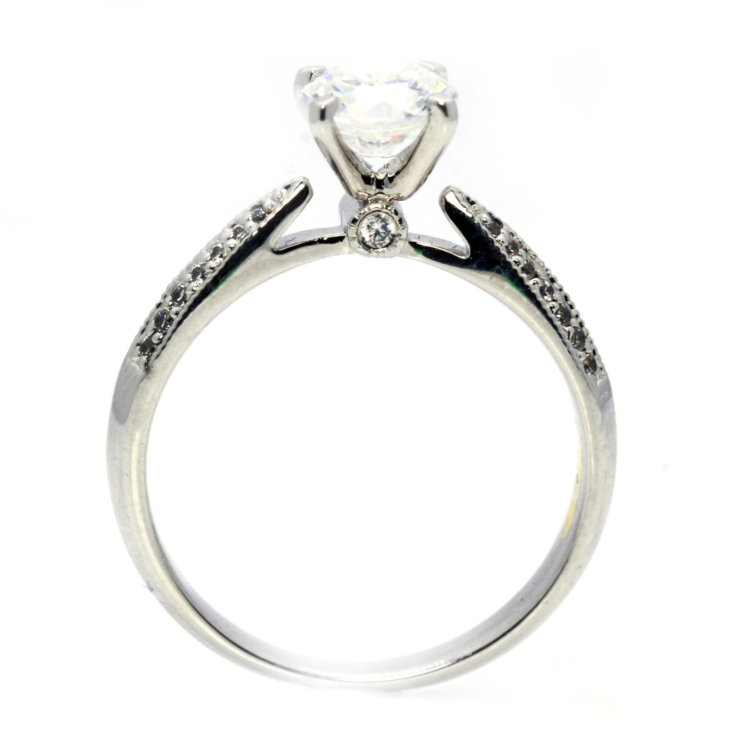 Diamond Engagement and Wedding Band Setting for 1 Carat Center Stone, Ring Set, Semi Mount - 12040