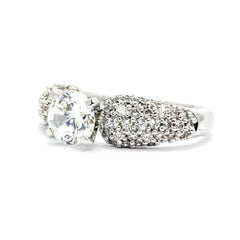 Moissanite Engagement Ring, Unique Solitaire With 1 Carat Forever Brilliant Moissanite & .75 Carat Diamonds, Anniversary Ring - FB76304