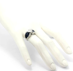 Blue Sapphire Gemstone & Diamond Cocktail Ring