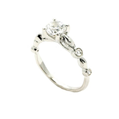 Semi Mount Engagement Ring, Unique Solitaire For 1 Carat  Center Stone & .13 Carat Diamonds, Anniversary Ring - Y11670SE