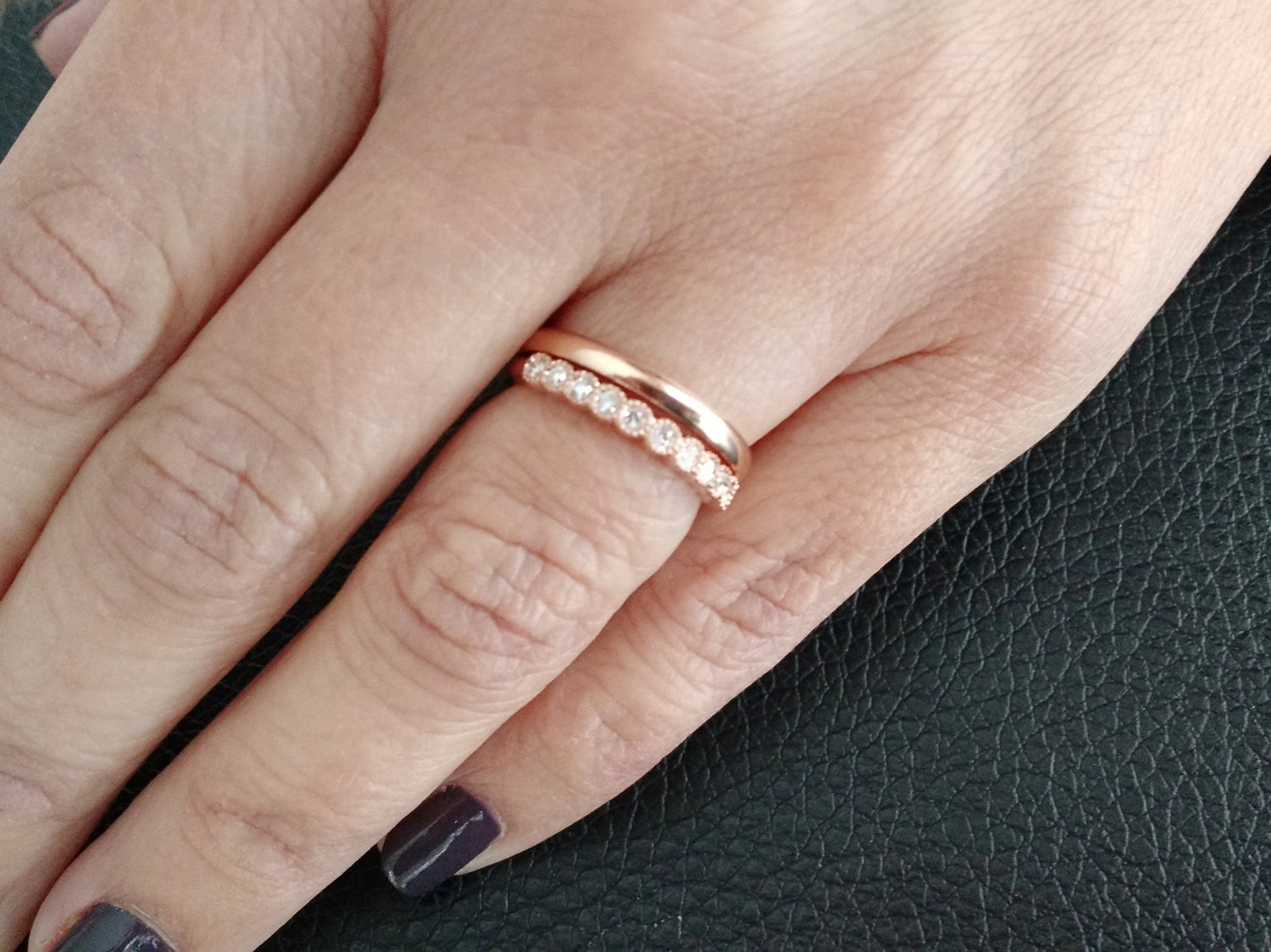 Wedding Band, Eternity, Stackable Ring in14k Rose,  White or Yellow Gold - M2015WB