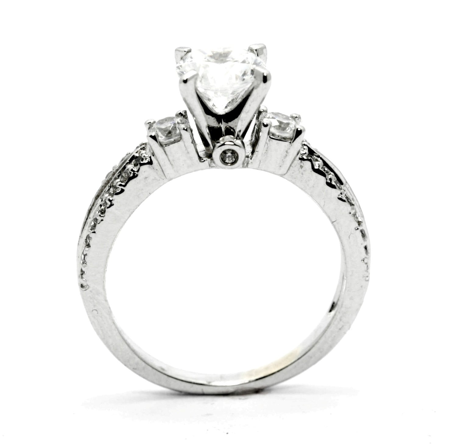 Semi Mount Engagement Ring,  Unique For 1 Carat Center Stone, Solitaire, Split Shank, Anniversary Ring - 76306