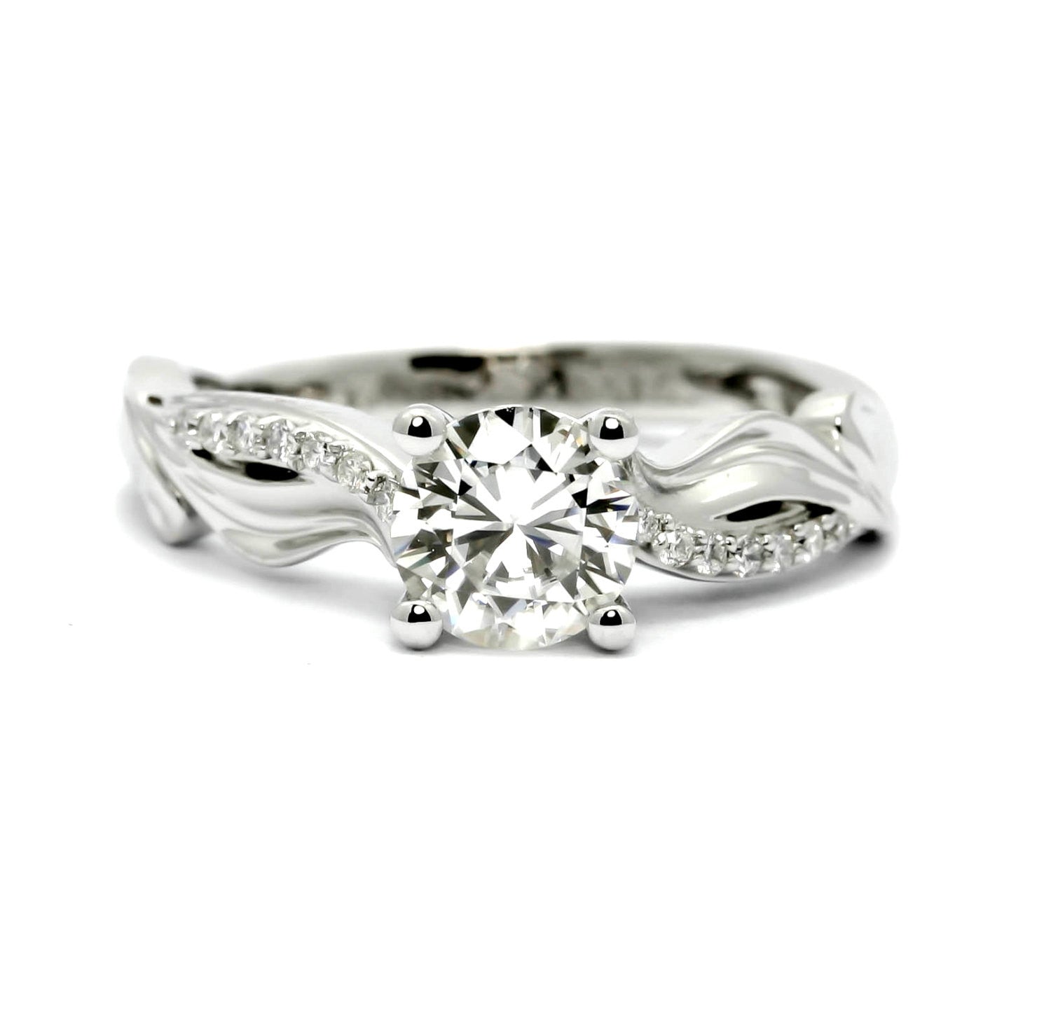 Semi Mount,Unique Diamond Engagement Ring For 1 Carat Center Stone, With 0.09 Carats Of Diamonds, Anniversary Ring - Y11666SE