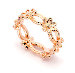 Flower Design, Diamond Wedding Band,14k Rose Gold, White Gold,Yellow Gold, With .07 Carats Diamonds - Y501061/2