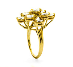 Nine Marquise Diamond Engagement Ring,  Anniversary Ring.