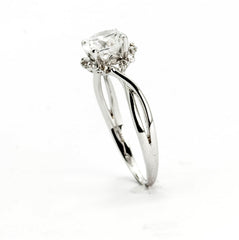 Diamond Engagement Ring, Unique Halo Design With .75 Carat GIA Certified Diamond Center Stone & .17 Carat Diamonds Accent Stones, Anniversary Ring - WDY11657