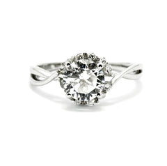 Semi Mount Engagement Ring, Unique Halo Design For 1 Carat (6.5 mm) Center Stone Has .17 Carat Diamonds, Anniversary Ring - Y11657