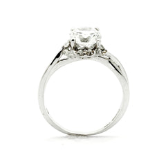 Diamond Engagement Ring, Unique Halo Design With 1 Carat Diamond Center Stone & .17 Carat Diamonds Accent Stones, Anniversary Ring - WDY11657