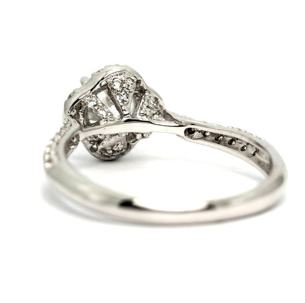 Unique Floating Halo 1 Carat LG Diamond Engagement Ring, 14k Gold, .35 carat of Side Diamonds - LGDY11652